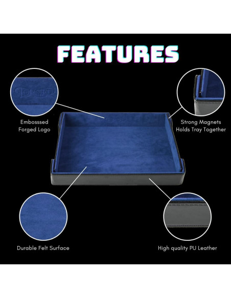 Bandeja de Dados Plegable Forged Dice Co. 24.13x18.42cm Azul