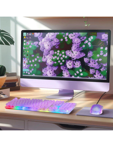 CHONCHOW Combo Teclado y Ratón Gaming RGB USB Claro