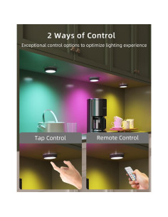 Luces Puck LED HiDure RGBW Recargables con Control Remoto 2