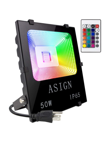 Luz LED Inundación ASIGN 50W RGB con Control Remoto Luz LED Inundación ASIGN 50W RGB con Control Remoto