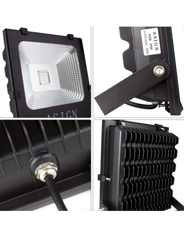 Luz LED Inundación ASIGN 50W RGB con Control Remoto