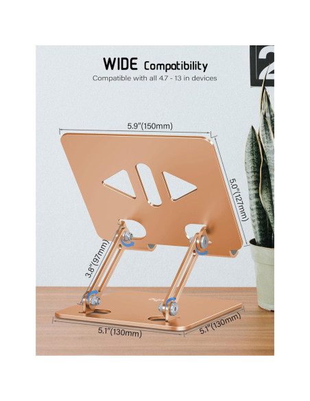 Soporte Ajustable para Tablet Aoviho T2 Aluminio Dorado