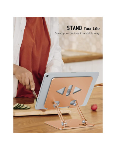 Soporte Ajustable para Tablet Aoviho T2 Aluminio Dorado