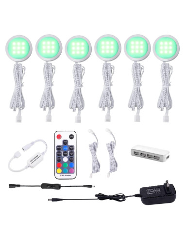 AIBOO Kit de 6 Luces LED RGB para Gabinete Interior