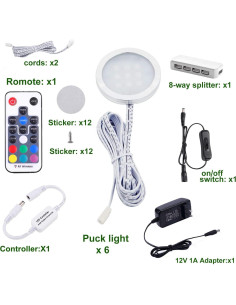 AIBOO Kit de 6 Luces LED RGB para Gabinete Interior 2