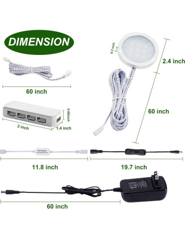 AIBOO Kit de 6 Luces LED RGB para Gabinete Interior