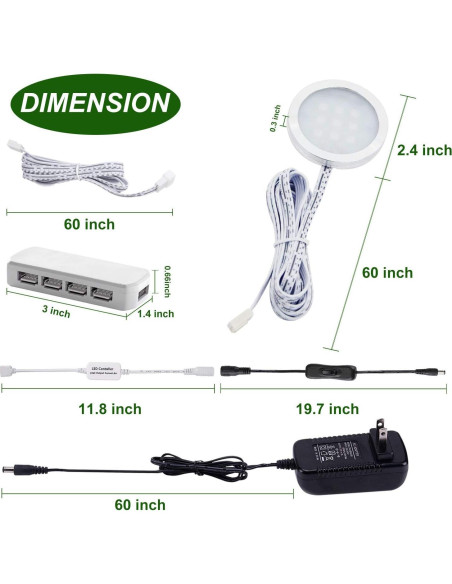 AIBOO Kit de 6 Luces LED RGB para Gabinete Interior