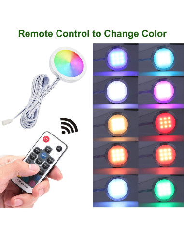AIBOO Kit de 6 Luces LED RGB para Gabinete Interior