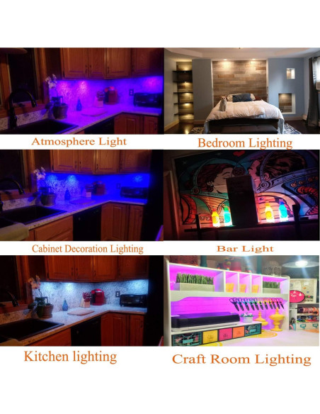 AIBOO Kit de 6 Luces LED RGB para Gabinete Interior