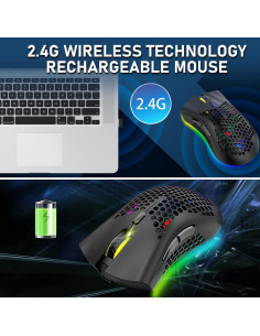 Ratón Gaming Inalámbrico FELICON TD-MICEWHITE RGB 7 Botones 2