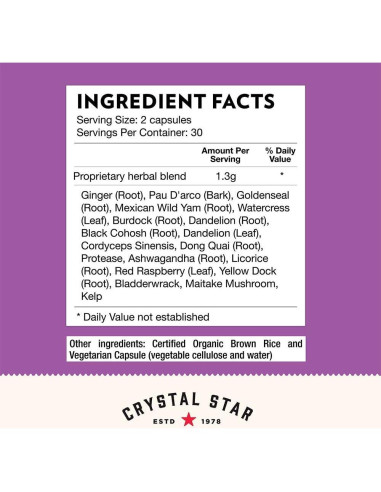 Defensa Fibro Crystal Star 60 Cápsulas - Salud de Senos y Útero