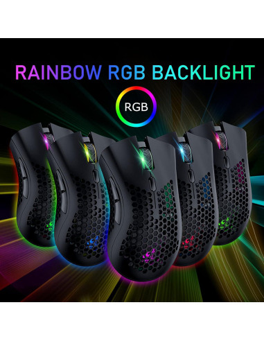 Ratón Gaming Inalámbrico FELICON TD-MICEWHITE RGB 7 Botones
