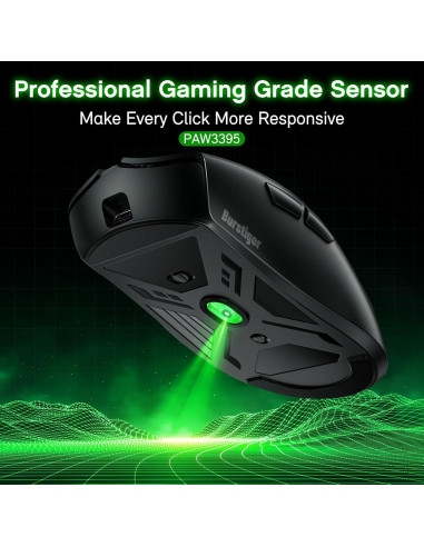 Ratón Gaming Inalámbrico Burstiger 55g 26000 DPI Ergonómico
