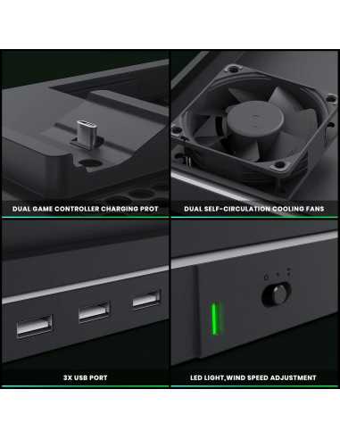 CODOGOY Soporte Vertical Carga Xbox Series X/S con Ventilador