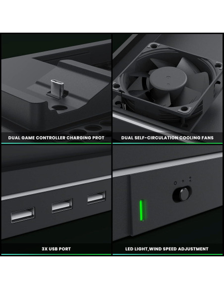 CODOGOY Soporte Vertical Carga Xbox Series X/S con Ventilador