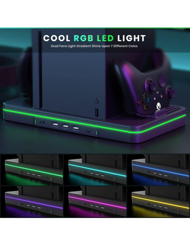 CODOGOY Soporte Vertical Carga Xbox Series X/S con Ventilador