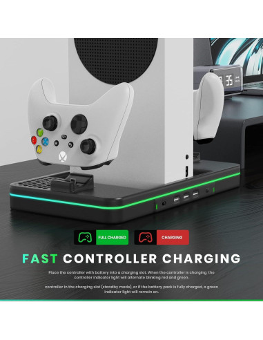 CODOGOY Soporte Vertical Carga Xbox Series X/S con Ventilador