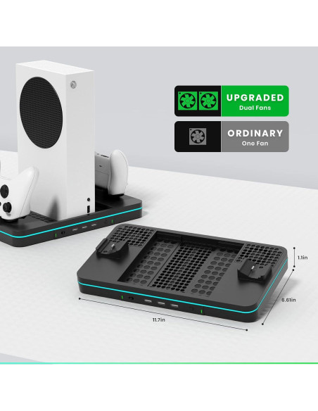 CODOGOY Soporte Vertical Carga Xbox Series X/S con Ventilador