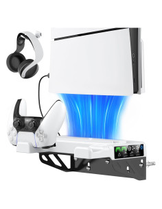 Soporte de Pared PS5 Tokluck con Ventilador y Carga Rápida
