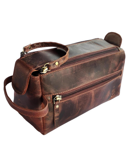Bolsa de Aseo de Cuero Rustic Town 22x10x12.7cm Vintage