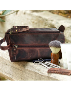 Bolsa de Aseo de Cuero Rustic Town 22x10x12.7cm Vintage 2