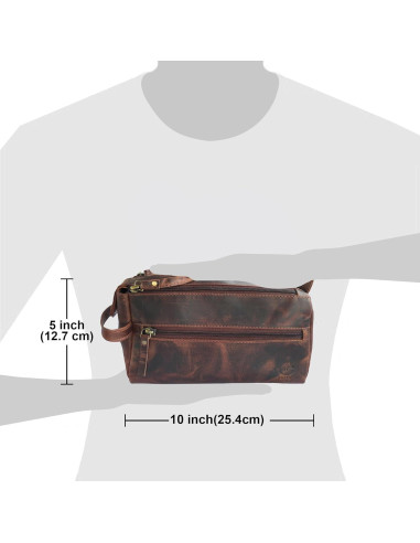 Bolsa de Aseo de Cuero Rustic Town 22x10x12.7cm Vintage