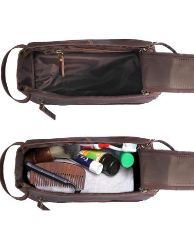 Bolsa de Aseo de Cuero Rustic Town 22x10x12.7cm Vintage