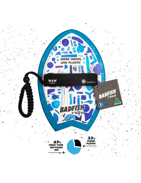 WAW Handplane Bodysurfing Azul 30x19cm Ecológico