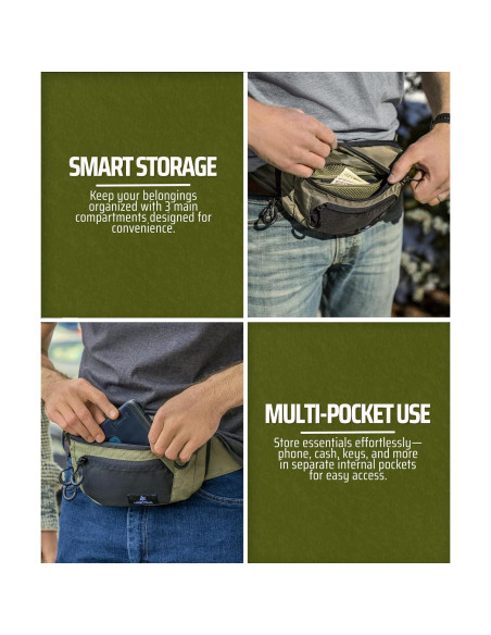 Mochila de Cintura Lone Trail para Hombres - Resistente y Discreta