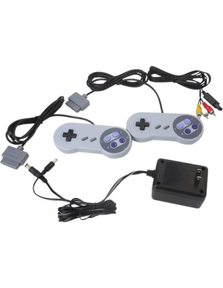 2 Controladores Gamepad con Cable AV para Nintendo SNES Gris