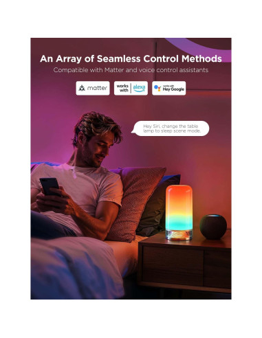 Lámpara de Mesa Inteligente Govee RGBIC 2 LED 64 Modos