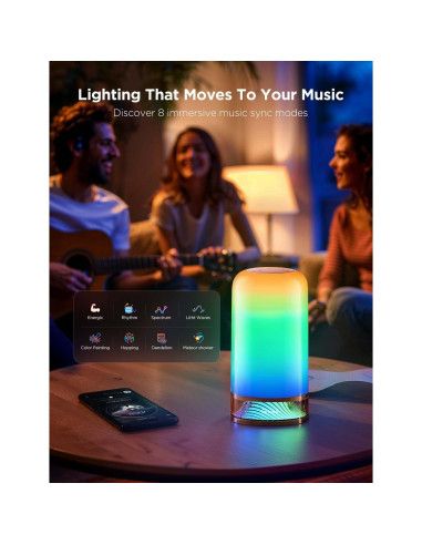 Lámpara de Mesa Inteligente Govee RGBIC 2 LED 64 Modos