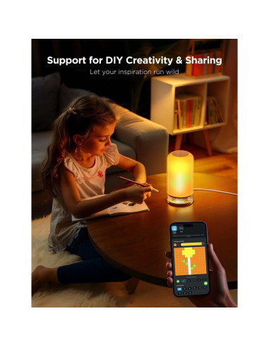 Lámpara de Mesa Inteligente Govee RGBIC 2 LED 64 Modos