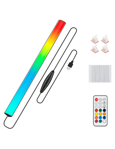 Barra de Luz RGB JUSJUBR 30.48 cm Control Remoto USB