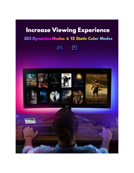 Barra de Luz RGB JUSJUBR 30.48 cm Control Remoto USB