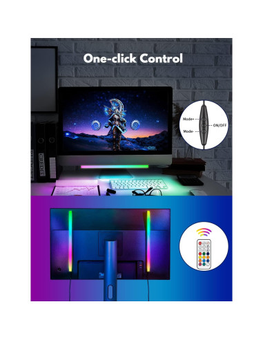 Barra de Luz RGB JUSJUBR 30.48 cm Control Remoto USB