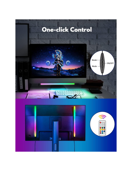 Barra de Luz RGB JUSJUBR 30.48 cm Control Remoto USB