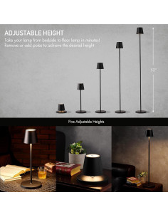 Lámpara de Pie LED O'Bright OB-FL21B Recargable Negra 2