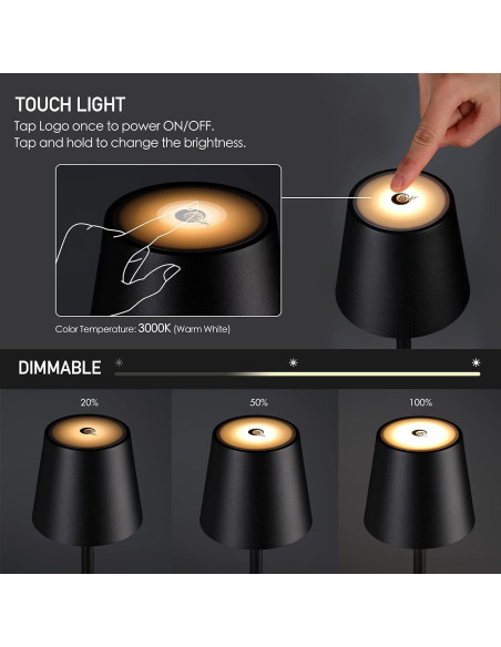 Lámpara de Pie LED O'Bright OB-FL21B Recargable Negra