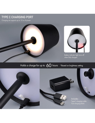 Lámpara de Pie LED O'Bright OB-FL21B Recargable Negra