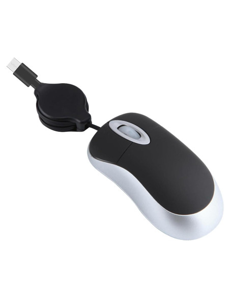 Ratón Mini USB C Retráctil Gong Fang Hua 1600 DPI Negro