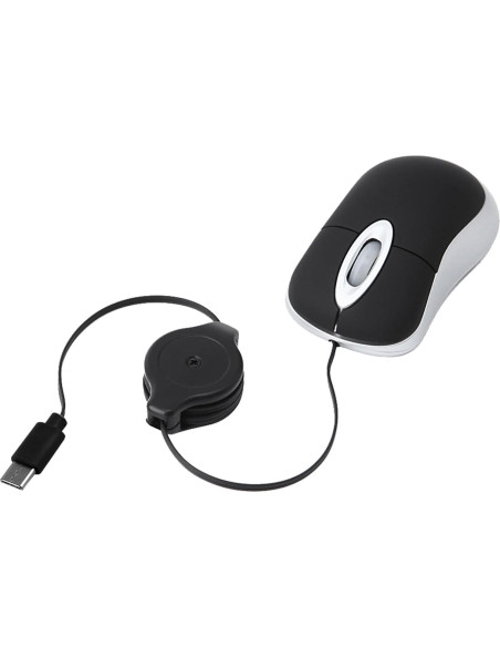 Ratón Mini USB C Retráctil Gong Fang Hua 1600 DPI Negro