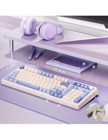 Teclado AULA S99 Inalámbrico RGB 96% con Numpad Púrpura