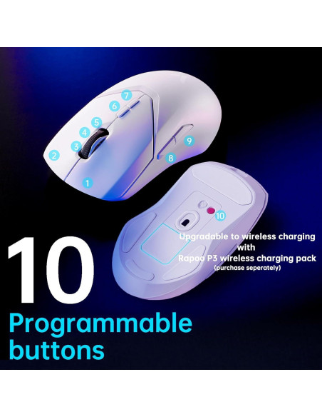 Ratón Gaming Inalámbrico Rapoo VT9Pro 26000 DPI Blanco