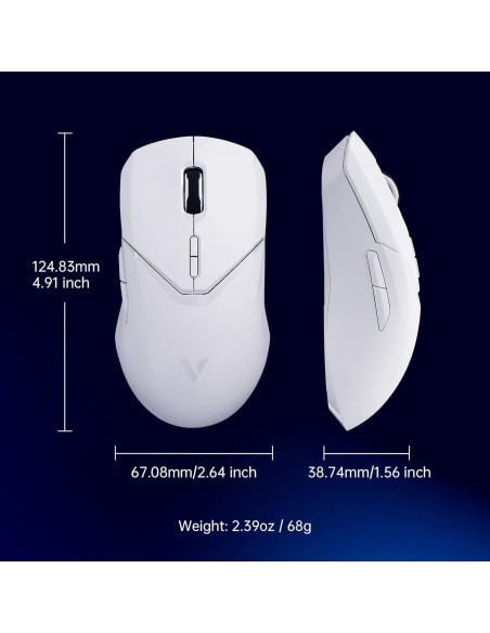 Ratón Gaming Inalámbrico Rapoo VT9Pro 26000 DPI Blanco