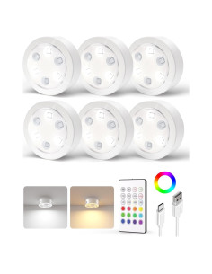 EZVALO Luces LED Puck con Control Remoto 6 Paquetes