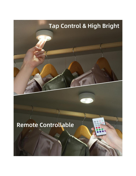 EZVALO Luces LED Puck con Control Remoto 6 Paquetes EZVALO Luces LED Puck con Control Remoto 6 Paquetes