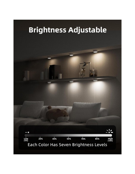 EZVALO Luces LED Puck con Control Remoto 6 Paquetes EZVALO Luces LED Puck con Control Remoto 6 Paquetes