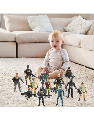 Figuras de Acción Militares ONEST 30 Piezas 10 cm con Armas