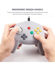 Controlador Retro N64 KIWITATA Mejorado con Cable 1.8m 2
